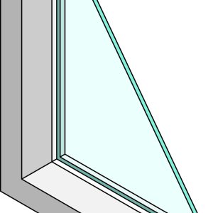 Cross-section diagram of a single glazed window.