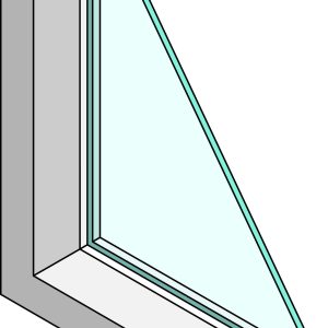 Cross-section diagram of a single glazed window. Cross-section diagram of a single glazed window.