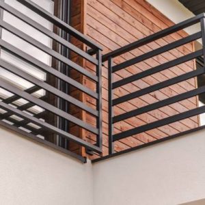 Modern Residential Balcony Closeup Photo. Architecture Theme. Modern Residential Balcony Closeup Photo. Architecture Theme.